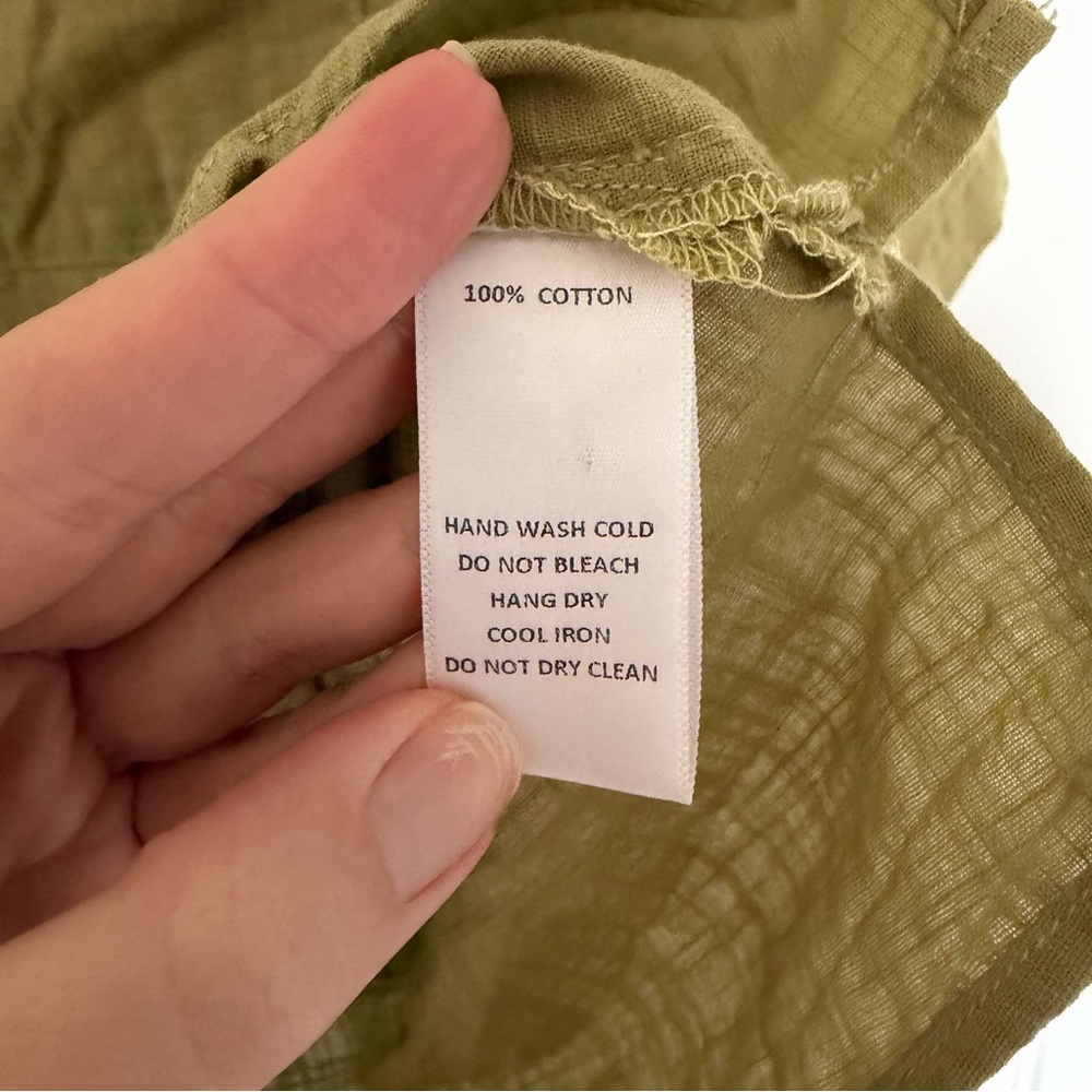 Mod Ref Green Cropped Button Down Shirt Medium Co… - image 3